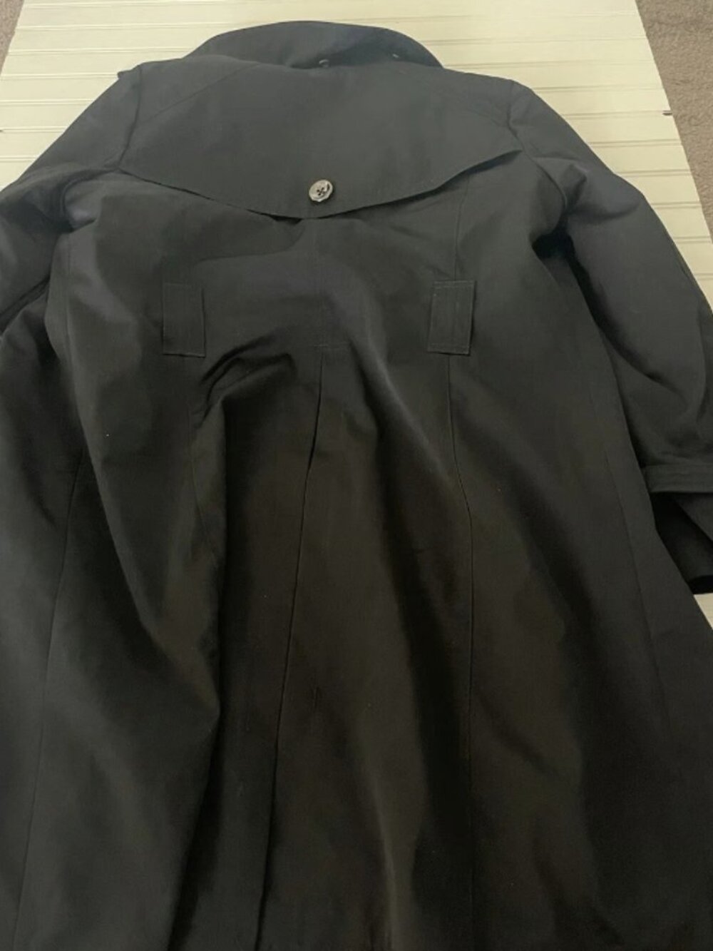 London Fog Women's Size M Black Double Breasted Mid-Length Trench Coat - Picture 12 of 12